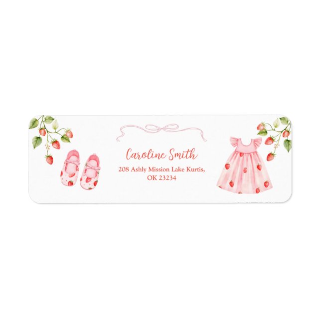 Pink Coquette Baby Clothes Address Label (Front)