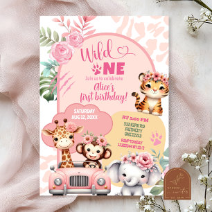 Pink Coquette Baby Clothes Berry Sweet Baby Invitation