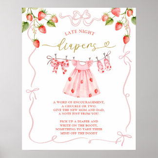 Pink Coquette Baby Clothes Late Diapers Poster