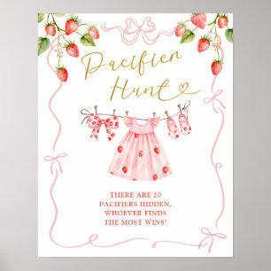 Pink Coquette Baby Clothes Pacifier Hunt Poster