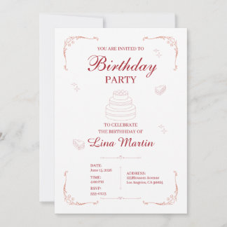 Pink Coquette Birthday Invitation