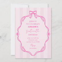 Pink Coquette Birthday Party Invitation