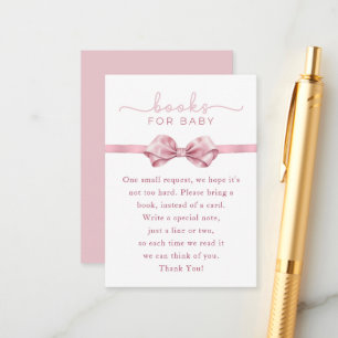 Pink Coquette Book Request Card – Elegant Bow Baby