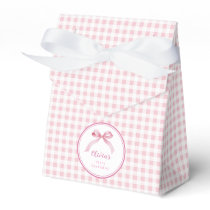 Pink Coquette Bow 1st Birthday Girl Favor Boxes