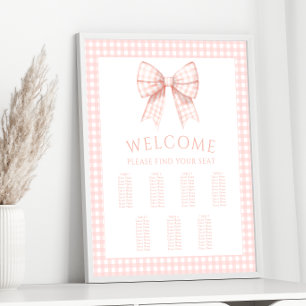 Pink Coquette Bow Baby Girl Shower Seating Chart
