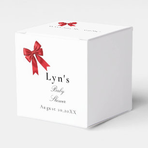 Pink Coquette Bow Baby Shower Favor Box