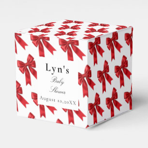 Pink Coquette Bow Baby Shower Favor Box