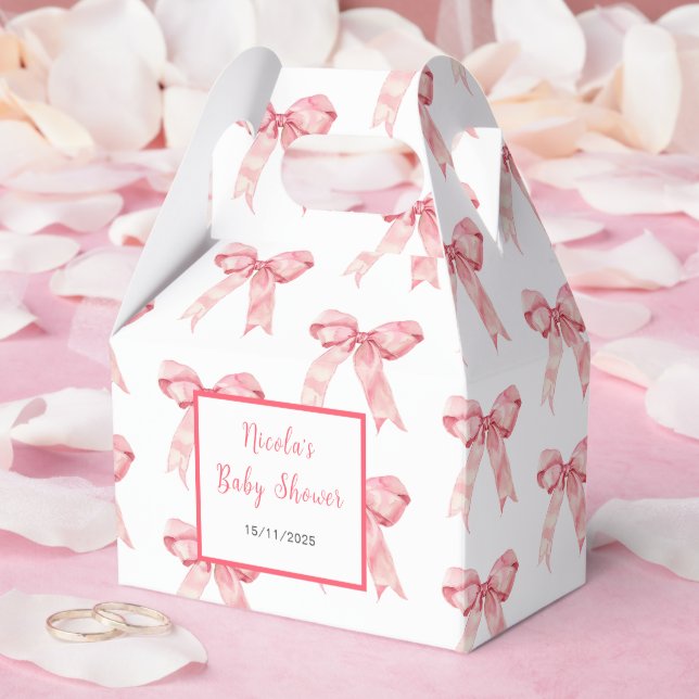Pink Coquette Bow Baby shower Favor Boxes (Wedding)