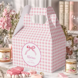 Pink Coquette Bow Birthday Favor Box