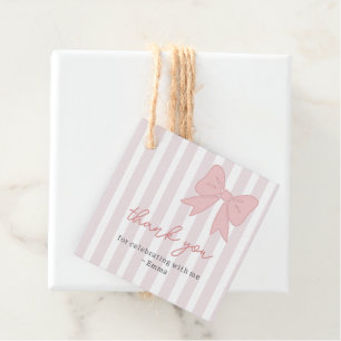 Pink Coquette Bow Birthday  Favor Tags