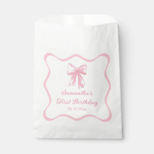 Pink Coquette Bow Birthday Party Favor Bag