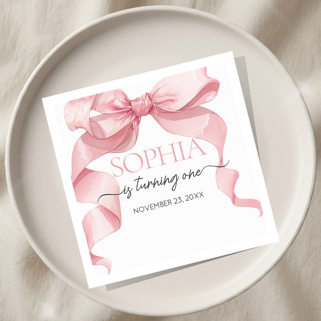 Pink Coquette Bow Birthday Party  Napkins (Creator Uploaded)