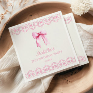 Pink Coquette Bow Birthday Party  Napkins