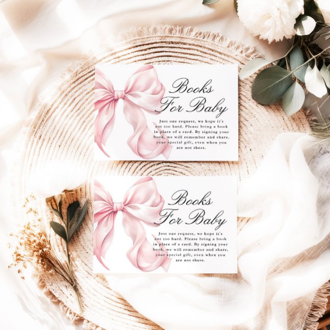 Pink Coquette Bow Books For Baby Card (Creator Uploaded)