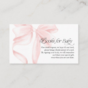 Pink Coquette Bow Books for Baby Enclosure Card
