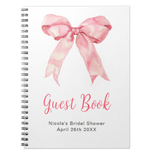 Pink Coquette Bow Bridal Shower Guest Book