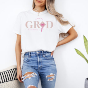 Pink Coquette Bow Class of 2026 Graduation T-Shirt