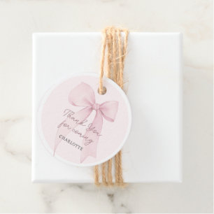 Pink Coquette Bow Custom Favor Tags