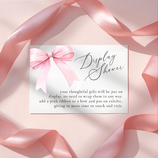 Pink Coquette Bow Display Bridal Shower Enclosure Card (Creator Uploaded)