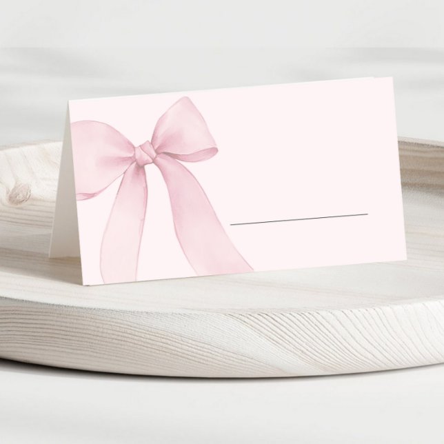 Pink Coquette Bow Fill in  Place Card (Creator Uploaded)
