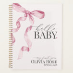 Pink Coquette Bow Girl Baby Gift My First Year Planner<br><div class="desc">Elevate your baby shower with this Coquette Pink Bow Party Decor! This timeless design adds a touch of elegance and charm to any event, featuring a beautifully crafted bow adorned with delicate pink hues. This collection is sure to impress your guests and create lasting memories and perfect for adding some...</div>