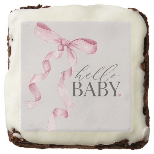 Pink Coquette Bow Girl Baby Shower Dessert Favors Brownie