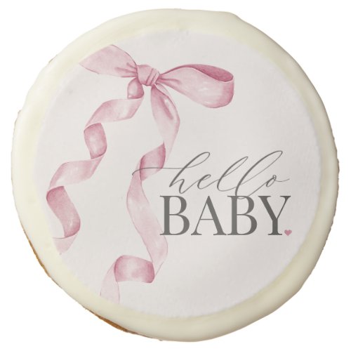 Pink Coquette Bow Girl Baby Shower Dessert Favors Sugar Cookie