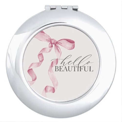 Pink Coquette Bow Girl Baby Shower Favors Compact Mirror