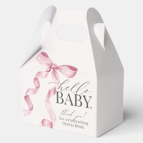 Pink Coquette Bow Girl Baby Shower Gift Favor Boxes