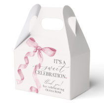 Pink Coquette Bow Girl Birthday Party Gift Favor Boxes