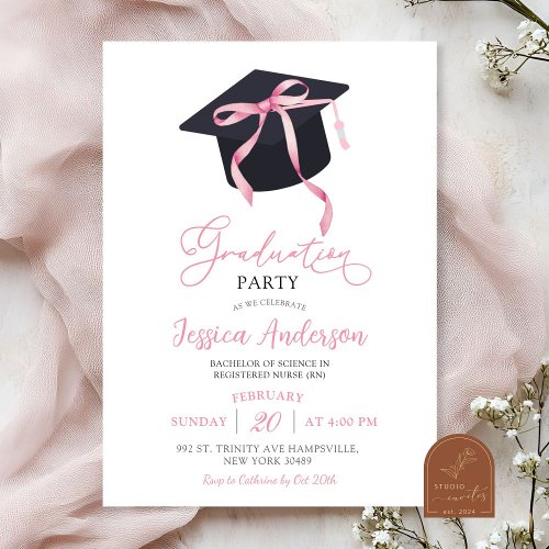 Pink Coquette Bow Graduation Party