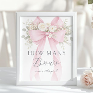 Pink Coquette Bow How many Bows Game Poster