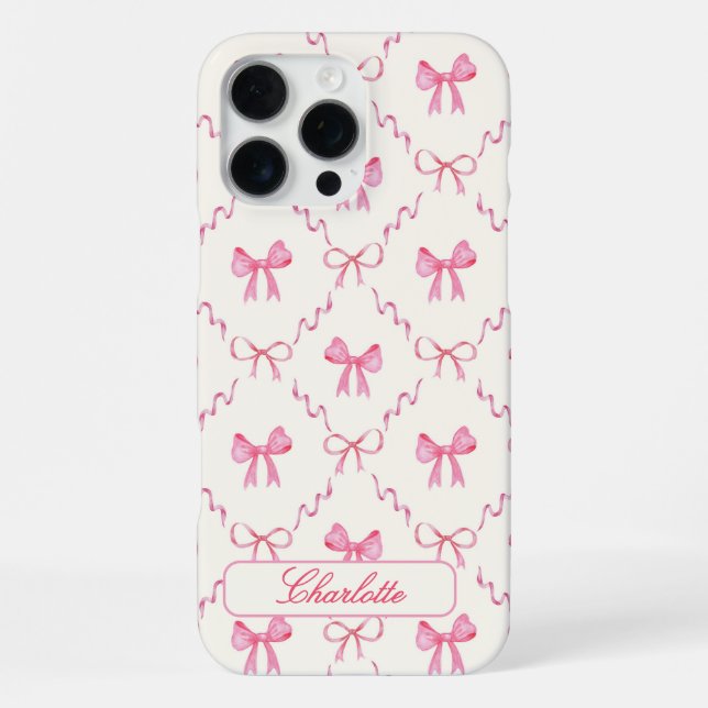 Pink Coquette Bow Iphone Case (Back)