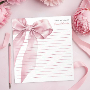 Pink Coquette Bow Notepad – Elegant Pastel Ribbon