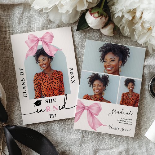Pink Coquette Bow Nurse 4-Photo Graduation