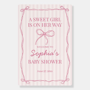 Pink Coquette Bow Pastel Baby Shower Foam Board