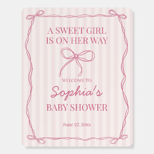 Pink Coquette Bow Pastel Baby Shower Foam Board