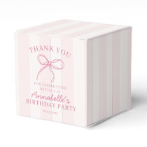 Pink Coquette Bow Pastel Birthday Dessert Favor Boxes