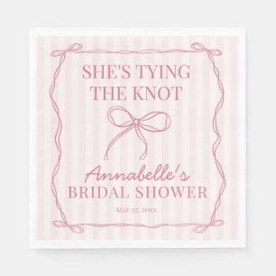 Pink Coquette Bow Pastel Bridal Shower Dessert Napkins