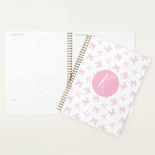 Pink Coquette Bow Personalize Planner