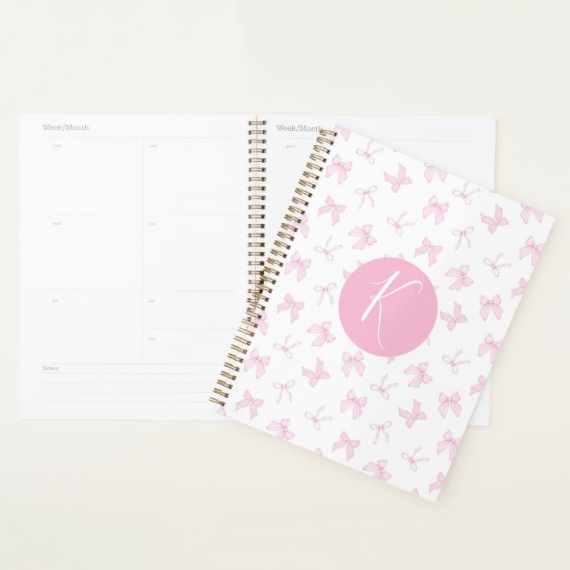 Pink Coquette Bow Personalize Planner (Display)