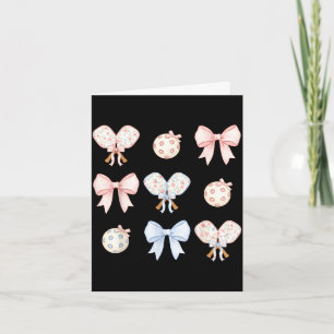 Pink coquette bow pickleball mom grandma aesthetic card