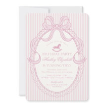 Pink Coquette Bow Rocking Horse Birthday