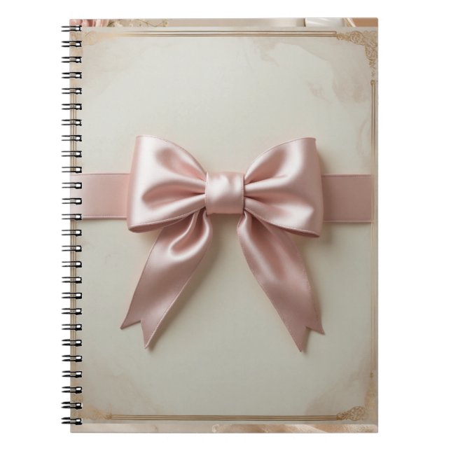 Pink Coquette Bow Spiral Notebook (Front)