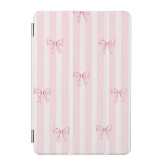 Pink Coquette Bow Stripes iPad case Case.