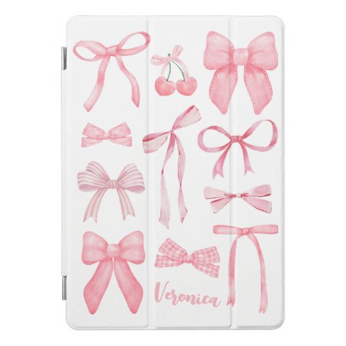 Pink Coquette Bow Trendy Feminine Girly Aesthetic iPad Pro Cover