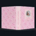 Pink Coquette Bows Baby Photo Album 3 Ring Binder<br><div class="desc">Cute and coquette binder featuring hand drawn pattern of pink bows and hearts. Perfect for a baby girl's photo album.</div>