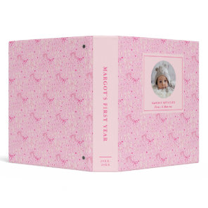 Pink Coquette Bows Baby Photo Album 3 Ring Binder