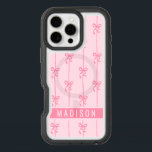 Pink Coquette Bows Modern Personalized Name Girly iPhone 16 Pro Max Case<br><div class="desc">Pink Coquette Bows Modern Personalized Name Girly iPhone 16 Pro Max Cases features your personalized name in a simple modern script typography with cute coquette bows. Perfect gift for her for birthday,  mom for Mother's Day,  sister or bestie for Christmas and holidays. Designed by ©2024 Evco Studio www.zazzle.com/store/evcostudio</div>