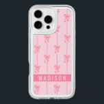 Pink Coquette Bows Modern Personalized Name Girly iPhone 16 Pro Max Case<br><div class="desc">Pink Coquette Bows Modern Personalized Name Girly iPhone 16 Pro Max Cases features your personalized name in a simple modern script typography with cute coquette bows. Perfect gift for her for birthday,  mom for Mother's Day,  sister or bestie for Christmas and holidays. Designed by ©2024 Evco Studio www.zazzle.com/store/evcostudio</div>